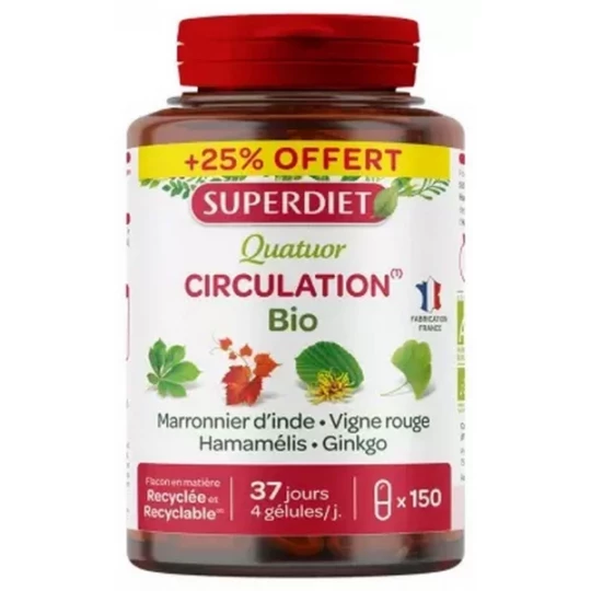 Superdiet Quatuor Circulation Gélules x 120 + 30 Offertes