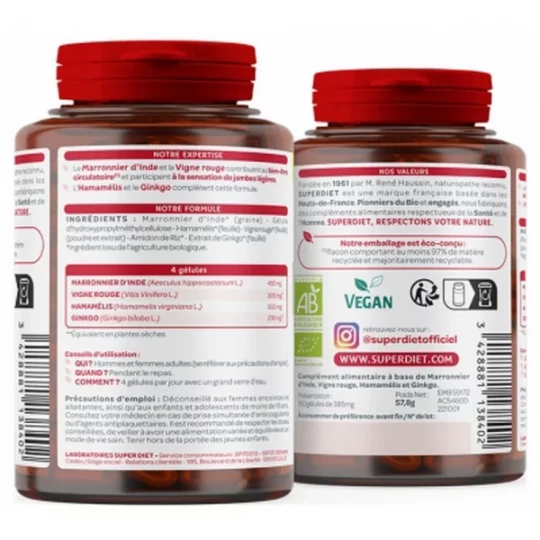Superdiet Quatuor Circulation Gélules x 120 + 30 Offertes - image 2
