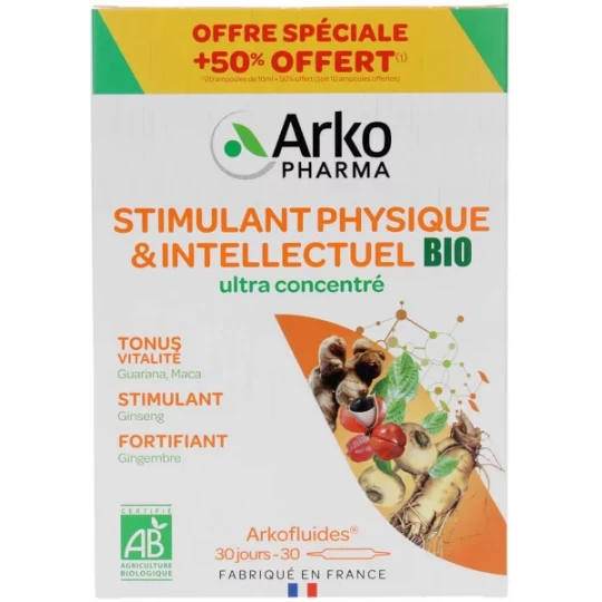 Arkopharma ArkoFluides Stimulant Physique Bio x 30