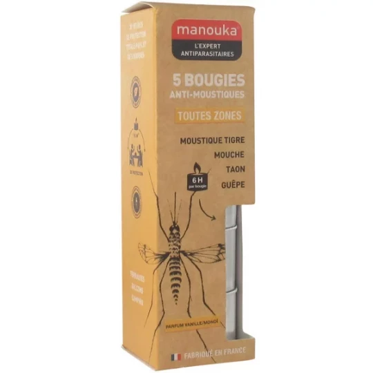 Manouka Bougies Anti-Moustiques x 5