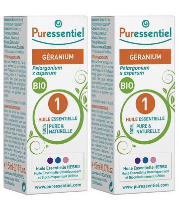 Puressentiel Huile Essentielle Géranium Bio 2 x 5 ml
