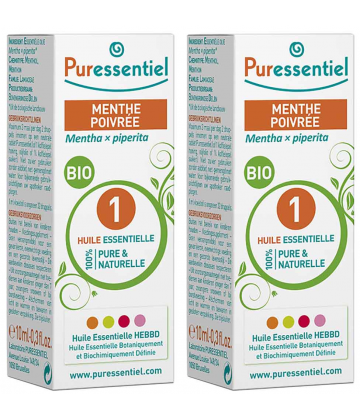 Puressentiel Huile Essentielle Menthe Poivrée Bio 2 x 10 ml