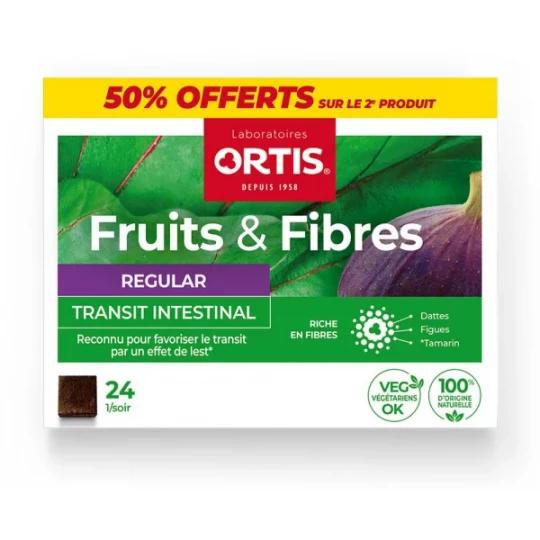 Ortis Fruits & Fibres Regular Cubes à Mâcher 2 x 24