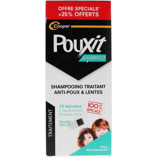 Pouxit Shampoing Traitant Anti-Poux et Lentes 200 ml + 50 ml offert