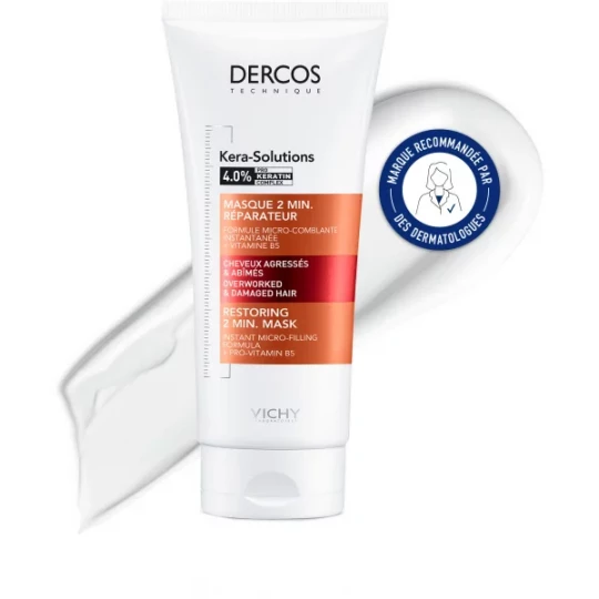 Vichy Dercos Kera-Solutions Masque 2 Minutes Réparateur 200 ml