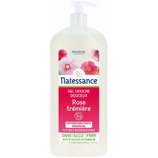 Natessance Gel Douche Douceur Rose Trémière 1 L