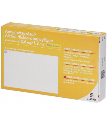 Amylmetacresol / Alcool Dichlorobenzylique Mylan Viatris Conseil Miel Citron Pastilles x 24