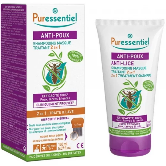 Puressentiel Anti-Poux Shampooing Masque Traitant 2 en 1 150 ml