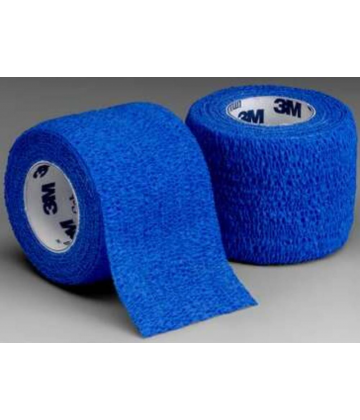 3M Coban Bleu Bande de Contention Cohésive Bleu 5 cm x 2,3 m