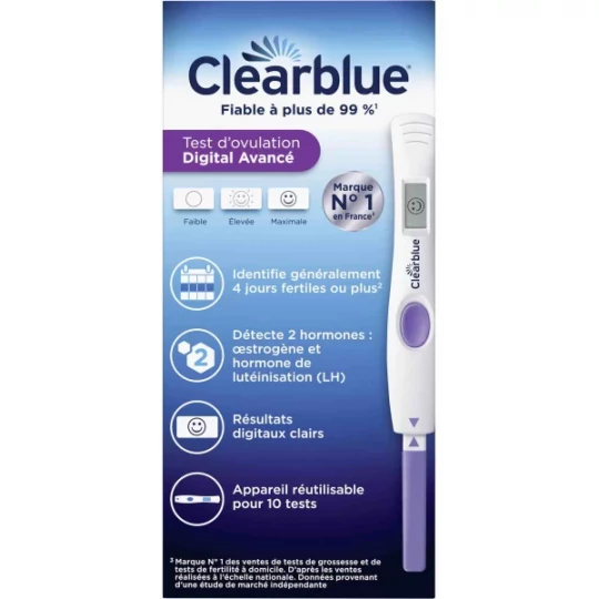 Clearblue Test d'ovulation Digital Lecture de 2 hormones x 10 - image 2