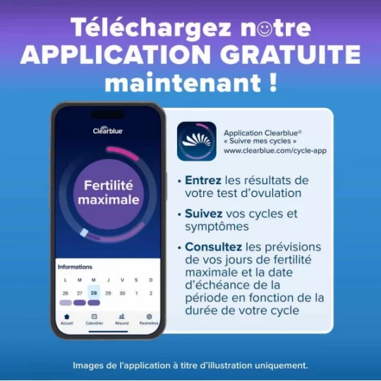 Clearblue Test d'ovulation Digital Lecture de 2 hormones x 10 - image 6