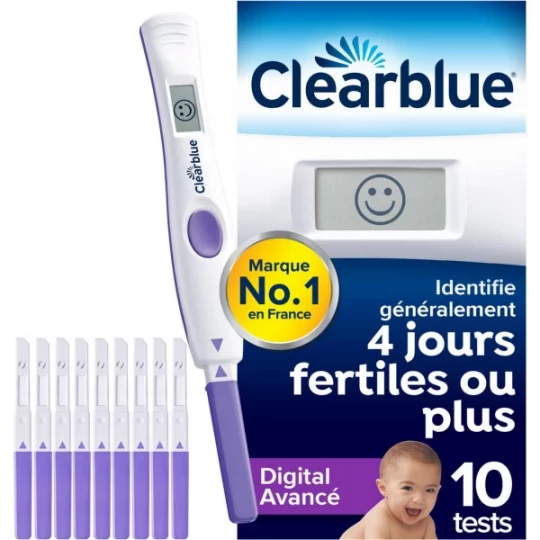 Clearblue Test d'ovulation Digital Lecture de 2 hormones x 10