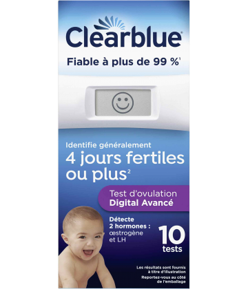 Clearblue Test d'ovulation Digital Lecture de 2 hormones x 10