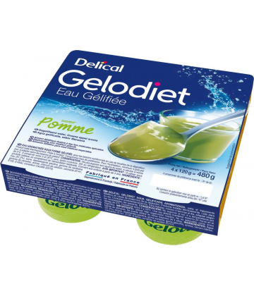 Delical Gelodiet Eau Gélifiée Pomme Verte 4 x 120 g