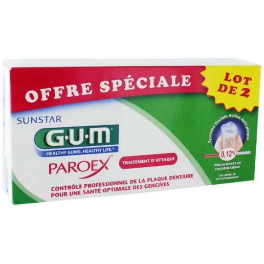 GUM Paroex Gel Dentifrice 2 x 75 ml