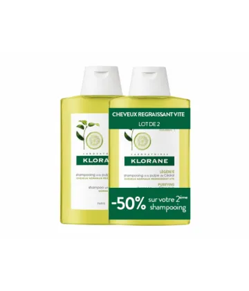 Klorane Shampoing à la Pulpe de Cédrat 2 x 400 ml
