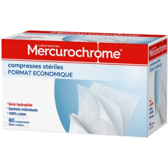 Mercurochrome Compresses Stériles x 60