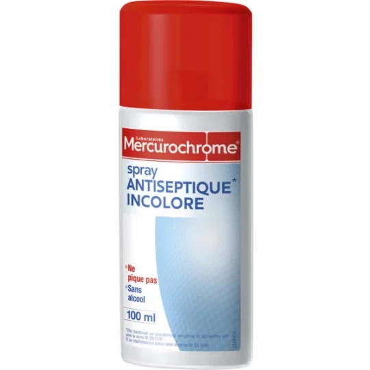 Mercurochrome Solution Antiseptique Incolore Spray 100 ml