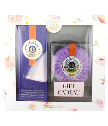 Roger & Gallet Coffret Eau Bienfaisante Parfumée Gingembre 100 ml + Savon 100 g Offert