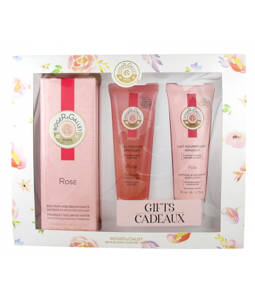 Roger & Gallet Coffret Rose 100 ml + Gel Douche 50 ml + Lait Hydratant 50 ml Offert