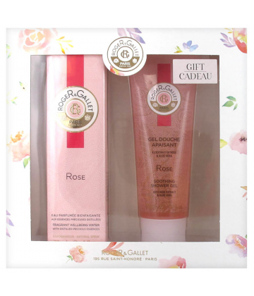 Roger & Gallet Coffret Eau Bienfaisante Parfumée Rose 30 ml + Gel Douche 50 ml Offert