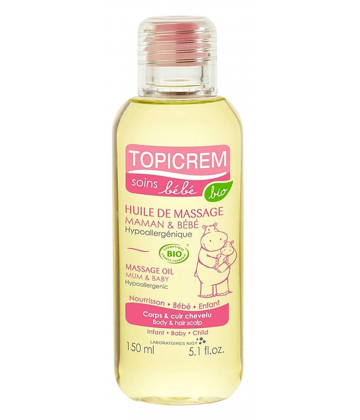 Topicrem Soins Bébé Bio Huile De Massage Maman et Bébé 150 ml