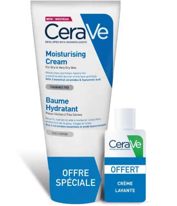 CeraVe Baume Hydratant 177 ml + Crème Lavante 20 ml Offerte
