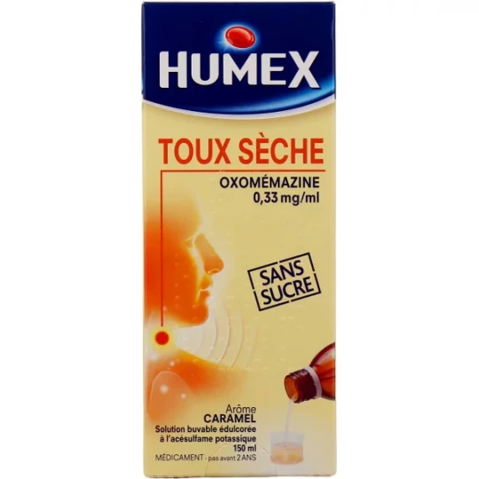 Humex Sirop Toux Sèche Oxomémazine Sans Sucre 150 ml