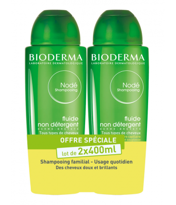 Bioderma Nodé Shampoing Fluide Non Détergent 2 x 400 ml