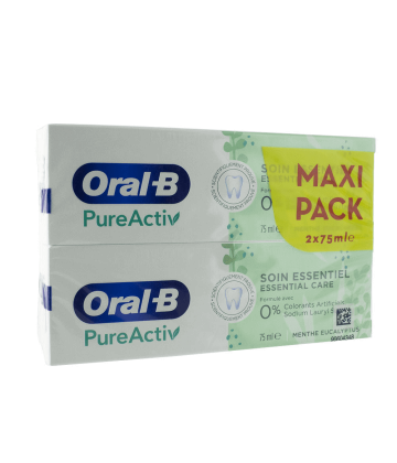 Oral-B Dentifrice PureActiv Soin Essentiel 2 x 75 ml