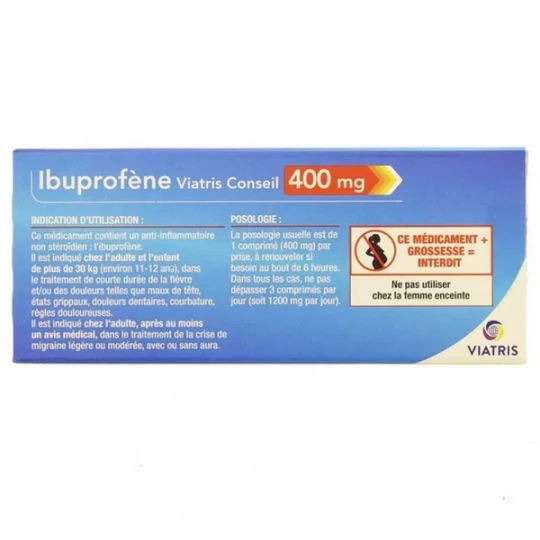 Ibuprofène Mylan Viatris 400 mg Lysinate d'ibuprofène x 12 - image 2