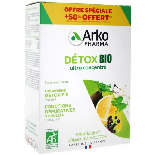 Arkopharma Arkofluides Détox Bio x 20 + 10 offertes
