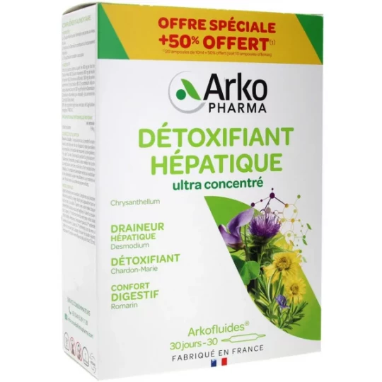 Arkopharma ArkoFluides Détoxifiant Hépatique x 20 + 10 Offertes