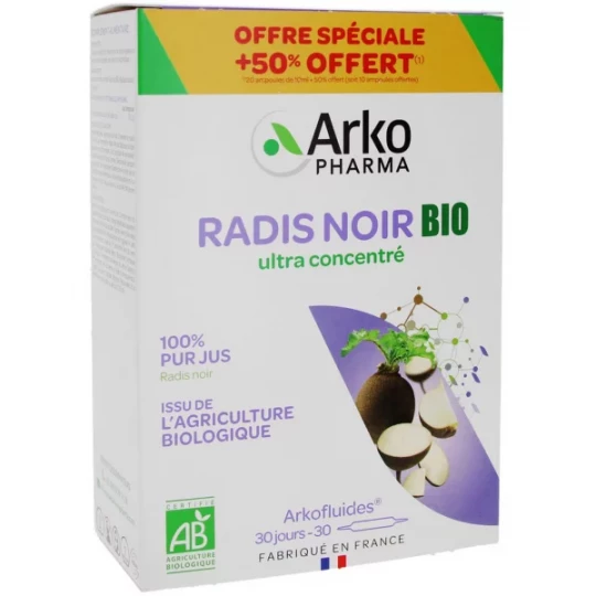 Arkofluides Radis Noir Bio x 20 + 10 offertes
