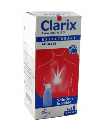 Clarix Sirop Expectorant Adultes Sans Sucre 5% 250 ml
