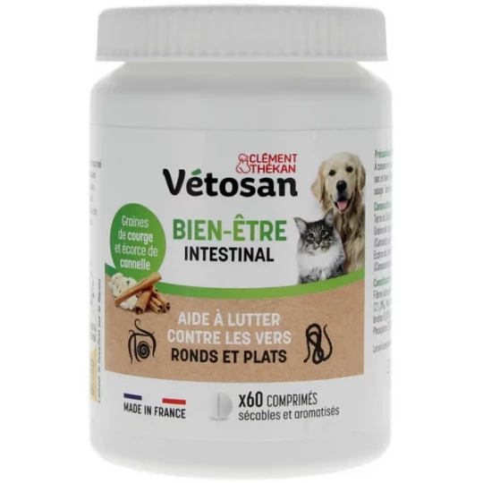 Vetosan Bien-Etre Intestinal Spécial Vers Comprimés x 60