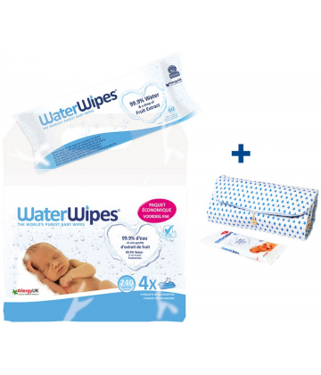 Waterwipes Lingettes Bébé 4 x 60 + 1 Lange Offert