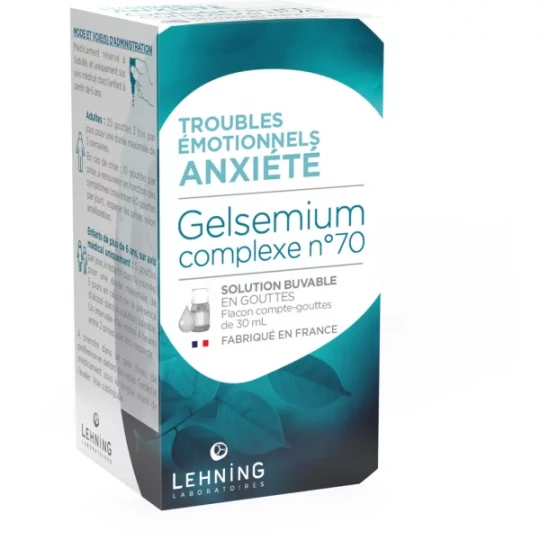Lehning n°70 Gelsemium Nervosité Hyperémotivité 30 ml