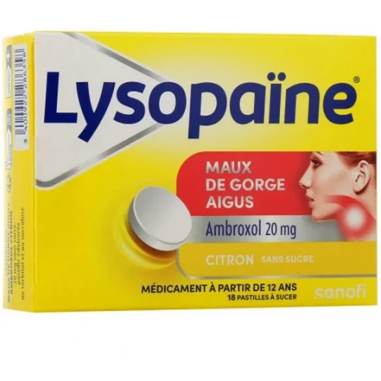 Lysopaïne Ambroxol Citron x 18