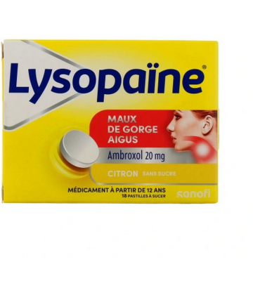 Lysopaïne Ambroxol Citron x 18