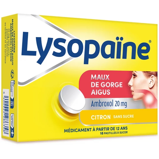 Lysopaïne Ambroxol Citron x 18
