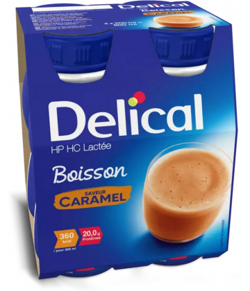 Delical Boisson HP/HC Lactée Saveur Caramel 4 x 200 ml