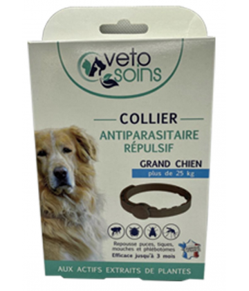 Vétosoins Collier Antiparasitaire Grand Chien + 25 kg