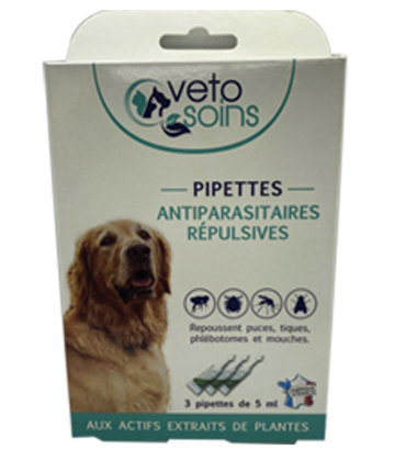 Vétosoins Pipettes Antiparasitaires Grand Chien 3 x 5 ml