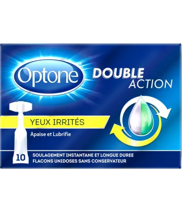Optone Double Action Yeux Irrités Monodoses x 10