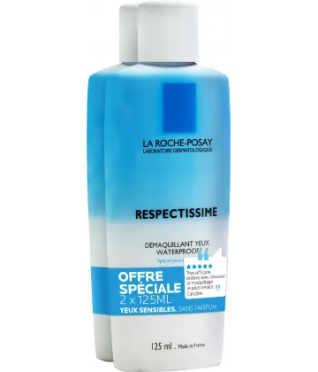 La Roche-Posay Respectissime Démaquillant Yeux Waterproof Offre Economique 2 x 125 ml
