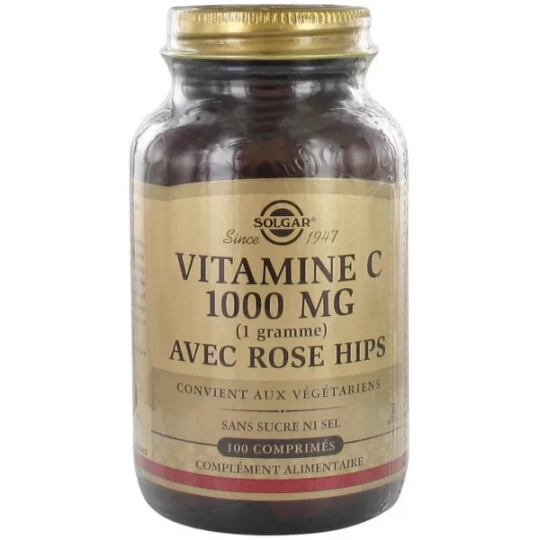 Solgar Vitamine C 1000 avec Rose Hips Comprimés x 100