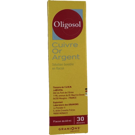 Oligosol Cuivre Or Argent 60 ml