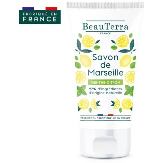 BeauTerra Savon de Marseille Liquide Menthe Citron - image 2