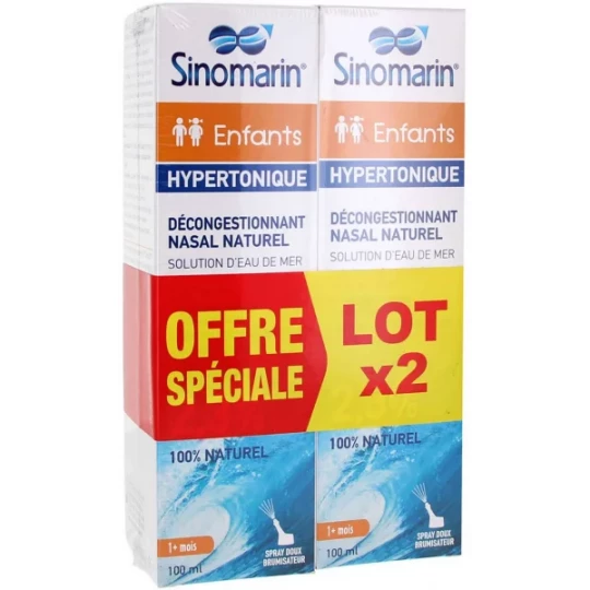 Sinomarin Spray Nasal Hypertonique Nourrissons et Enfants 2 x 100 ml